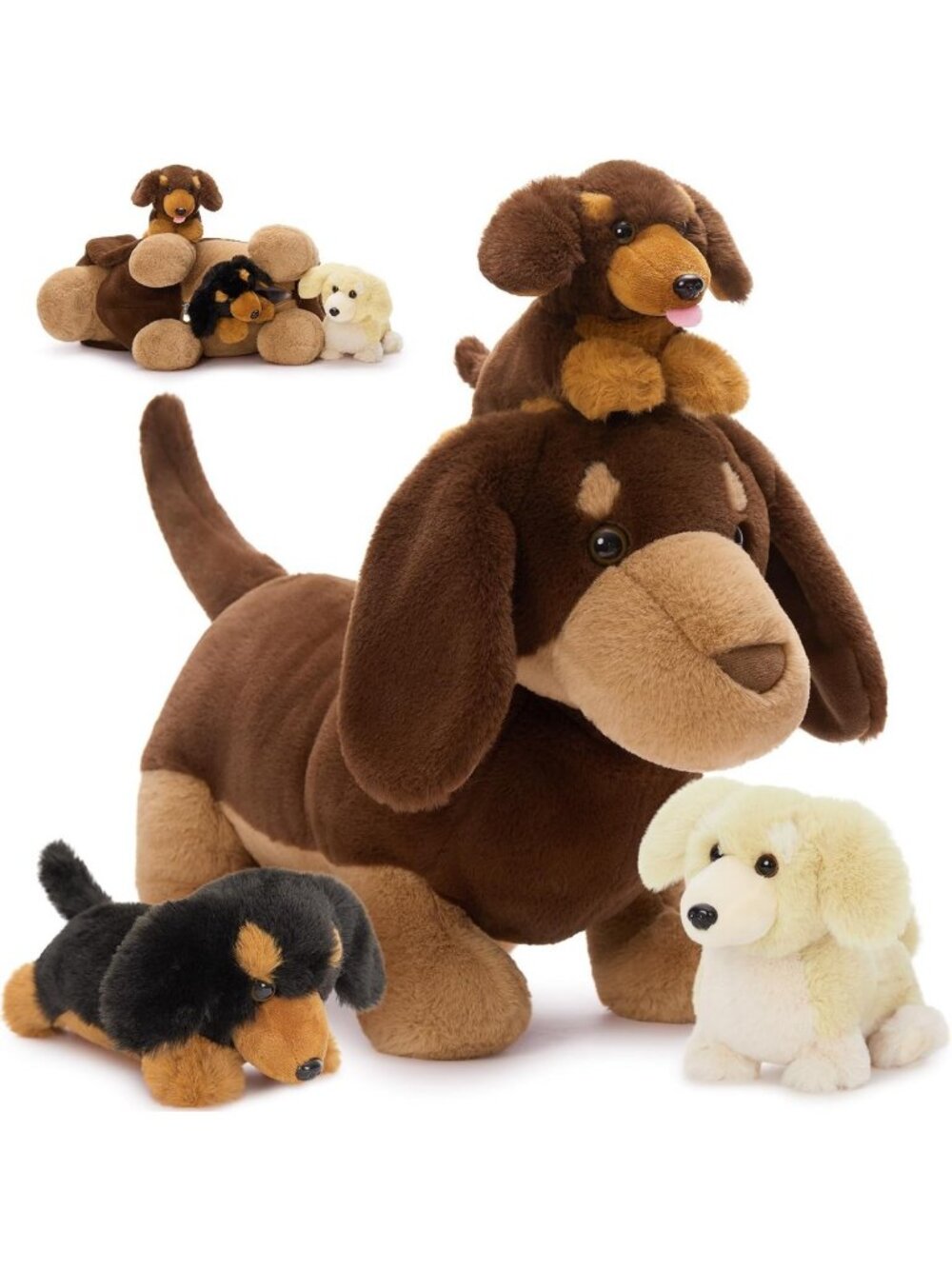 Adorable Dachshund Plush Toy Set - 4 Pack of 18" Wiener Dog Stuffed Animals